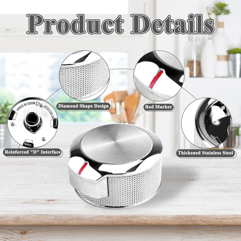 Vypart W10823529 Oven Range Control Knob - for Whirlpool KitchenAid Oven Range Stove Knob - Replaces W11156487 AP6285576 EAP12347719 PS12347719 4546228-4 pcs - Image 3